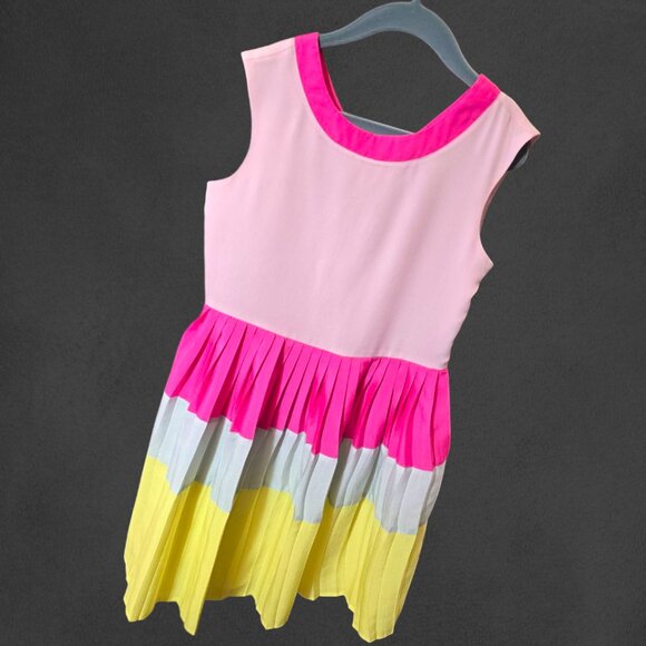Color block Sleeveless Spring Easter TED BAKER Pleated Dress sz8 - Picture 2 of 7